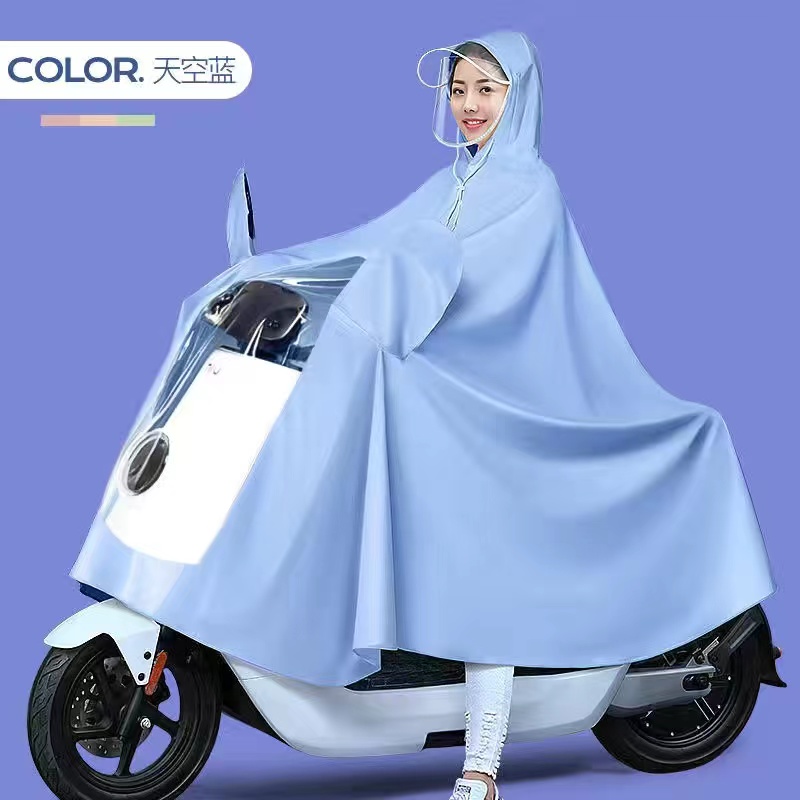 新款莫兰迪雨衣摩托车电动车雨披电瓶自行车长款全身防暴雨双人单