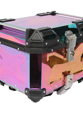 镀彩尾箱摩托车不锈钢尾箱行李箱电动车踏板车彩色后备箱彩虹辐射