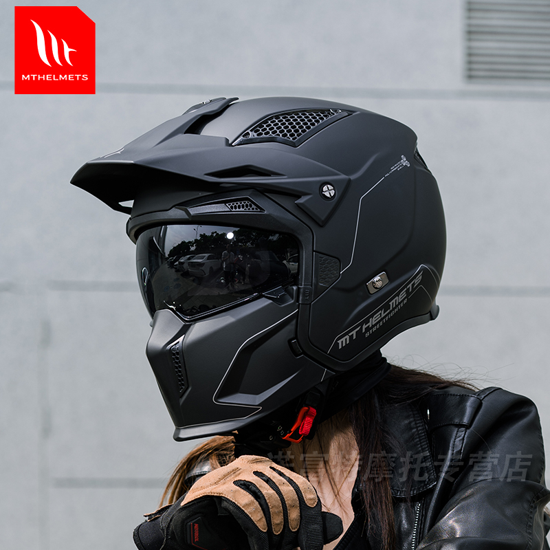 西班牙MT街霸摩托车头盔个性酷拉力全盔四季组合哈雷机车越野半盔