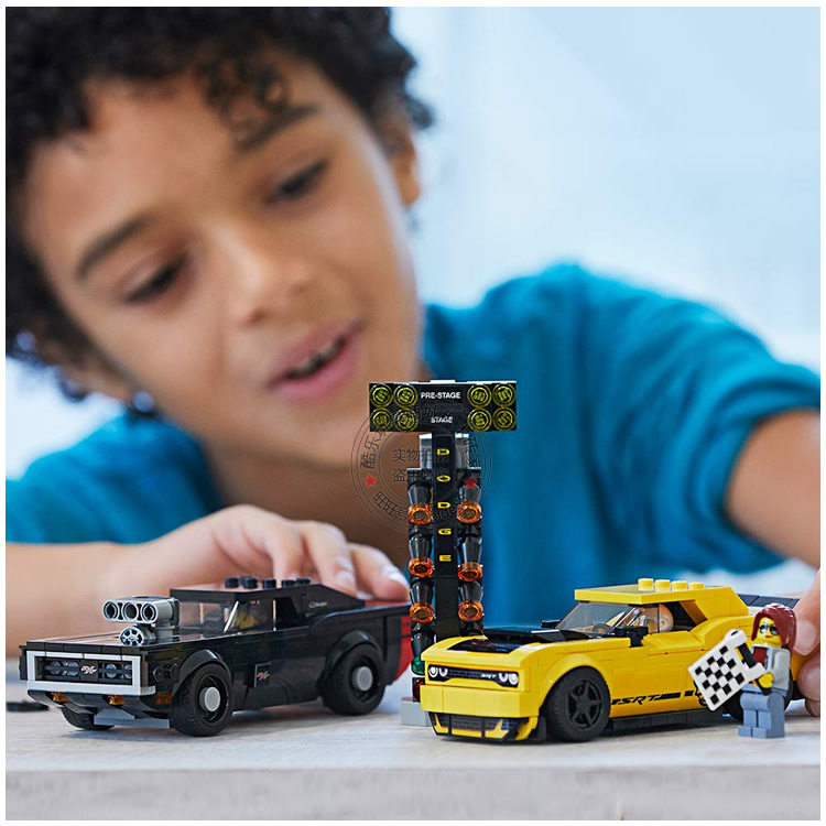 超级赛车2018道奇挑战者SRT和1970战马兼容乐高拼装积木玩具75893
