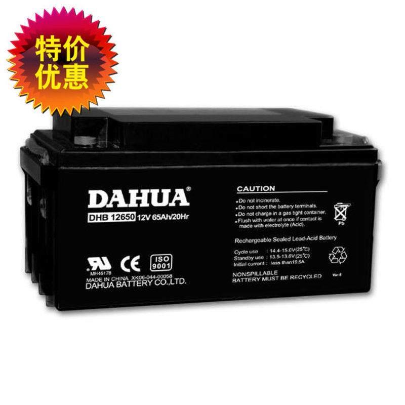 DAHUA蓄电池DHB12650免维护ups铅酸蓄电池12V65Ah阀控密闭式
