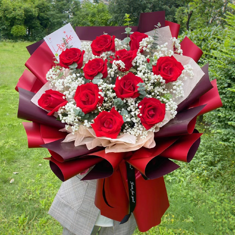 同城配送老婆生日11红玫瑰花束鲜花速递广西梧州市万秀蝶山长洲区