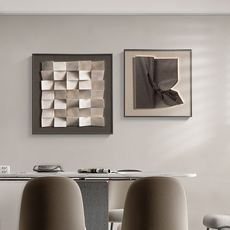 餐厅几何抽象装饰画现代简约客厅挂画歺现代简约大气饭厅墙面壁画
