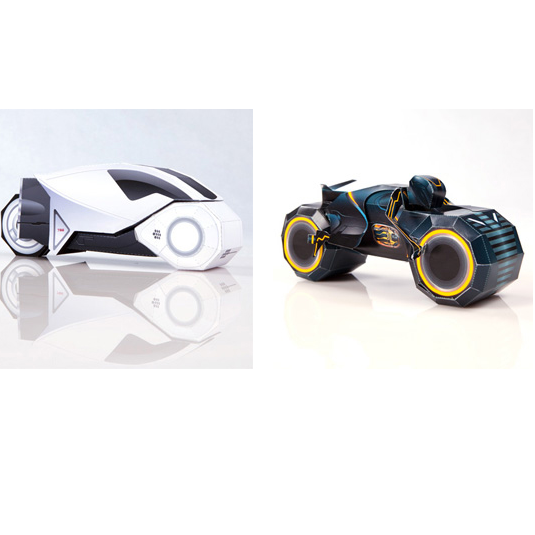 儿童益智DIY手工制作创战纪未来摩托车立体3D纸质模型纸艺玩具