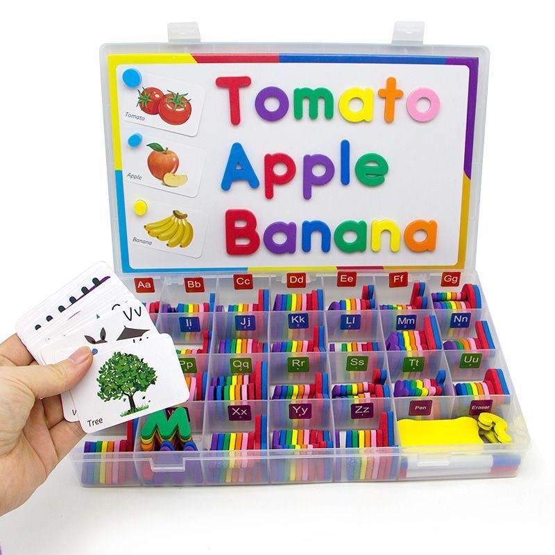 磁性数字26个大小写英文字母磁力贴拼英语单词教具自然拼读玩具