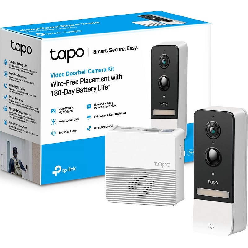 TP-Link智能高清视频门铃 Tapo D230S1 电池夜视全彩app查看 A100