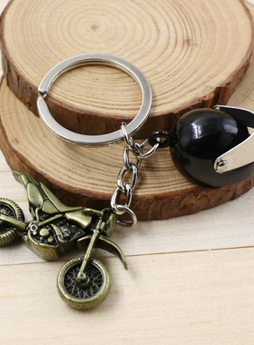 迷你金属越野摩托车小挂件创意个性电动车男车迷钥匙扣饰品