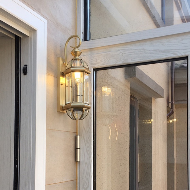 新品户外壁灯防式水全铜欧阳台灯别墅庭外院过道走廊灯室灯花园墙