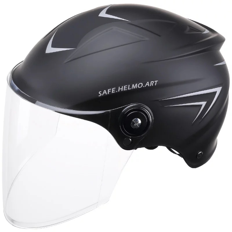 HELMO电动摩托车头盔镜片防雾通用安全帽前挡风玻璃防晒透明面罩