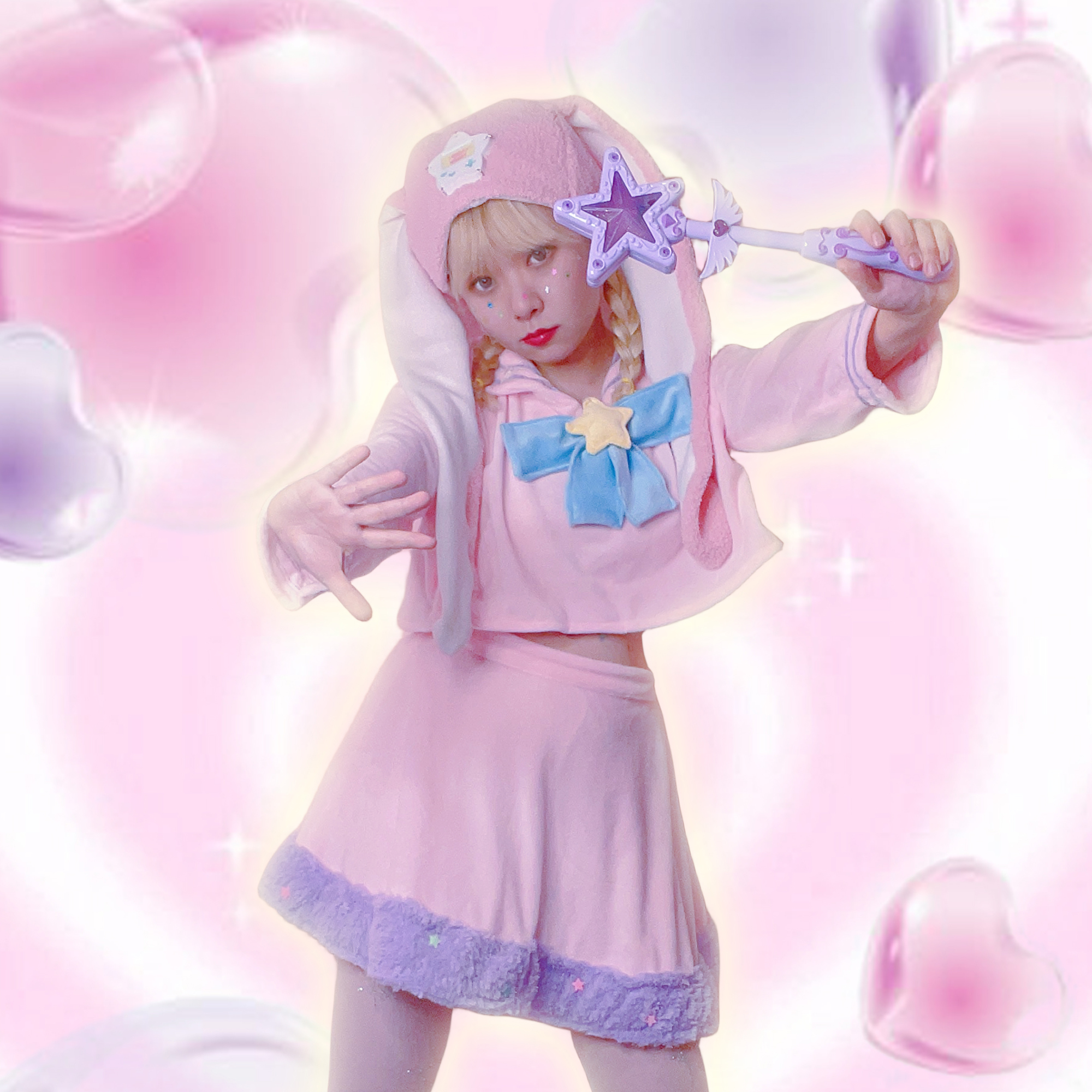 PLASTICANDY原创手作 软妹美少女二次元奶气粉色水手领毛绒JK套装