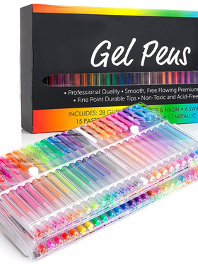 跨境新款厂家直销创意绘图学生成人100色彩色中性笔水彩笔画笔