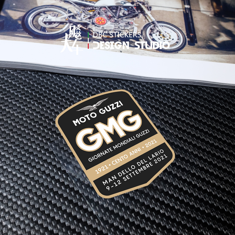 复古标志古兹机车Moto摩托摩托车意大利反光贴花Guzzi贴纸改装