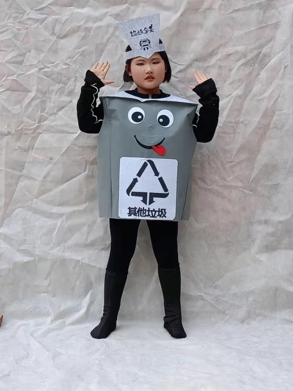 垃圾桶卡通服装环保型分类垃圾箱行走人偶服装四色分类其他垃圾服