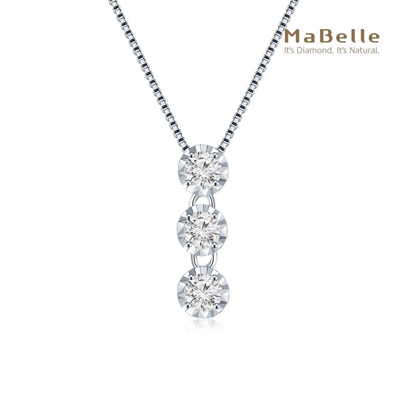 MaBelle/玛贝尔18K白金  “缘起”系列 钻石吊坠（不含配链）