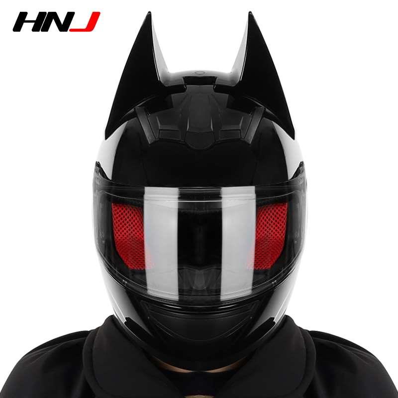 新品HNJ冬季四季通用个性骑士头盔灰电动摩托车男女机车酷全盔全