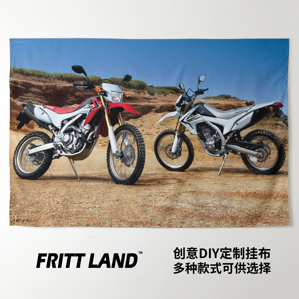本田CRF XR650L耐力越野车摩托车写真周边墙壁装饰海报背景布挂布