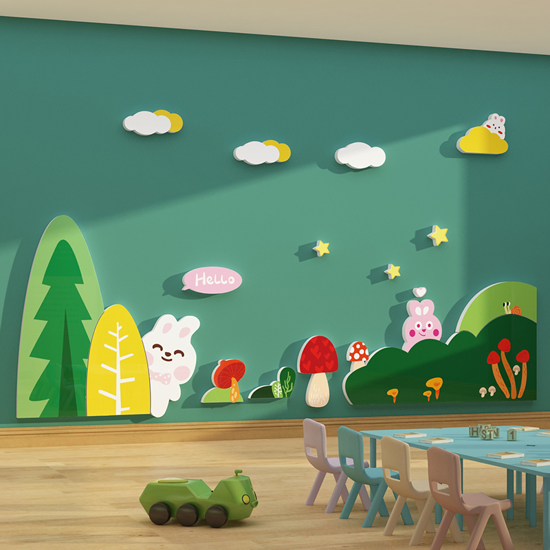 幼儿园森林春天主题墙面环创装饰半成品背景植物区自然角文化材料
