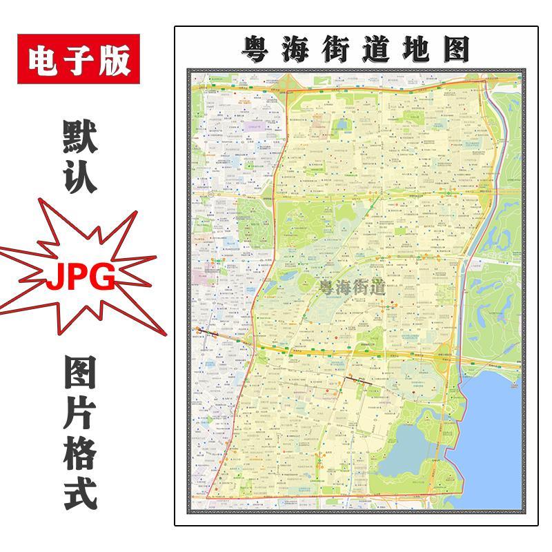粤海街道地图1.1m可订制广东省深圳市电子版JPG素材高清图片交通