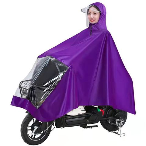 电动车加厚透明雨披雨衣骑行成人单人双帽檐女生男摩托车