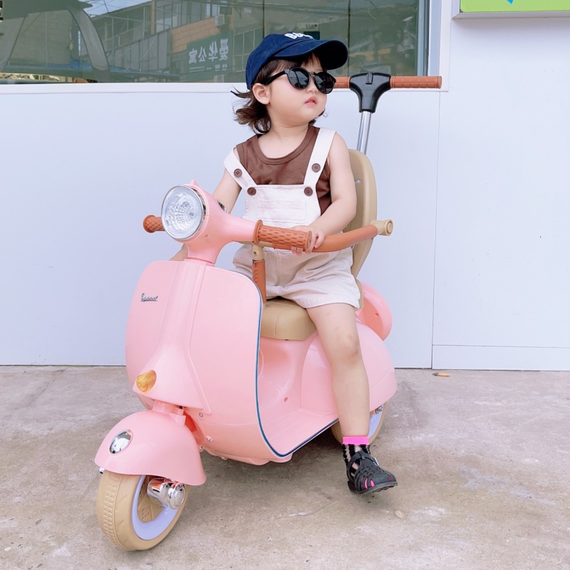 儿童电动摩托车三轮车可充电男女宝宝玩具车1-3-6岁手推车电瓶车