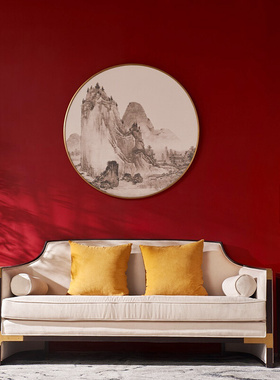 环保复古红色素色无缝壁布全屋高档卧室客厅背景墙纯色仿羊绒墙布