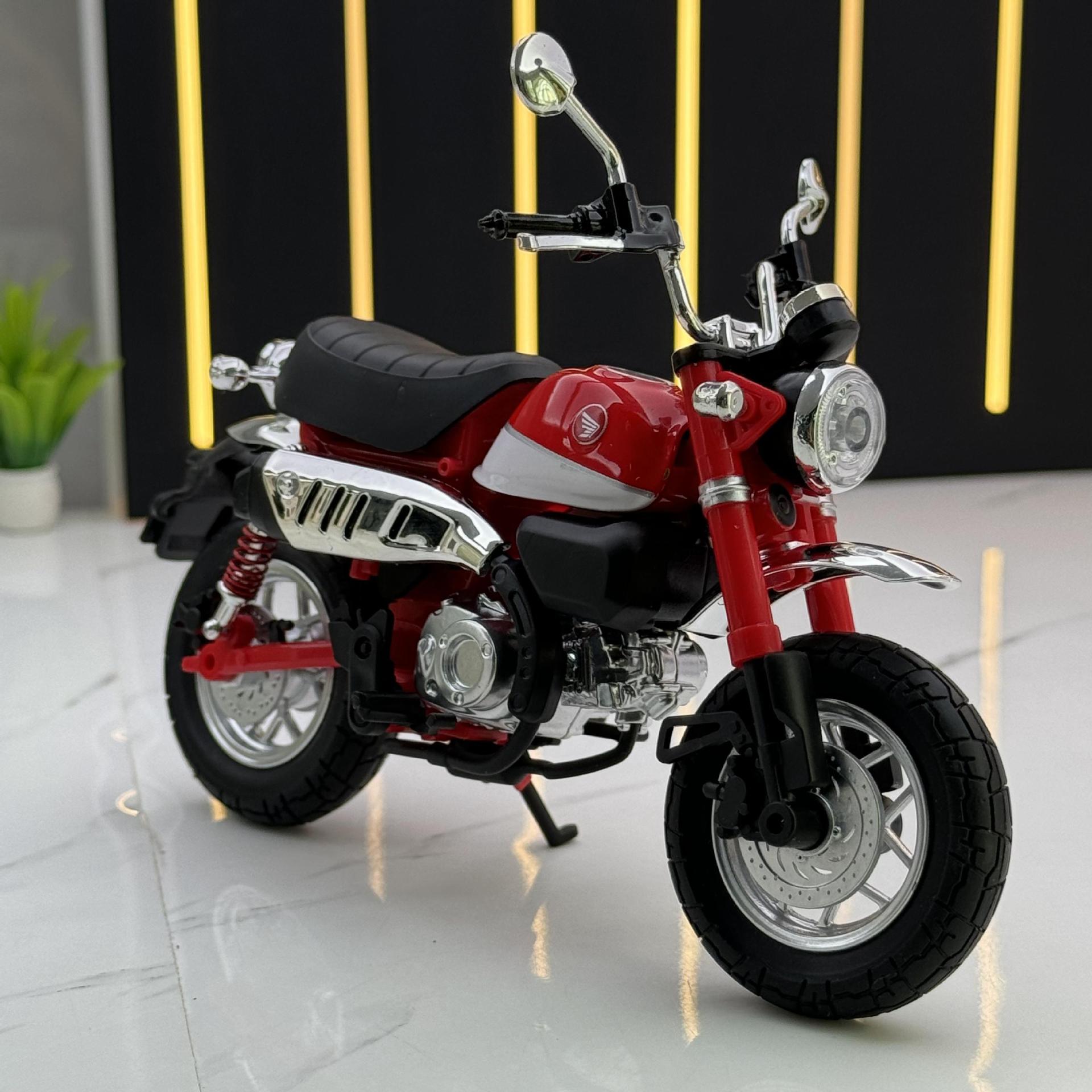 潮玩合金摩托车模型1:12本田小猴子仿真收藏摆件玩具车复古经典