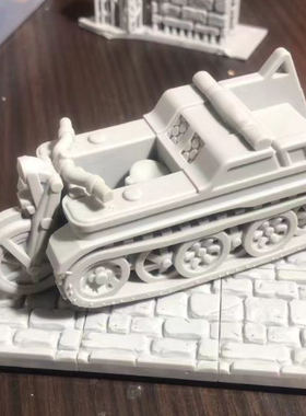 军事第三方3D打印二战德国半履带摩托车益智开模积木模型玩具礼物