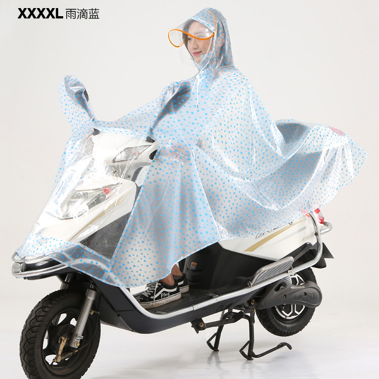时尚透明雨衣电动车单人女士 摩托车雨衣 成人自行车加大加厚雨披
