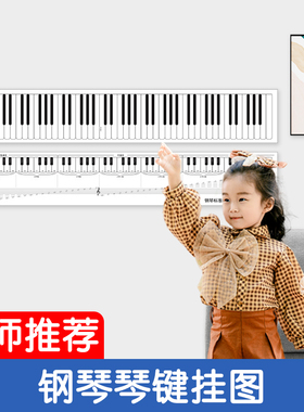 钢琴键盘练习纸质表五线谱挂图琴音对照五线谱学钢琴88键标准尺寸