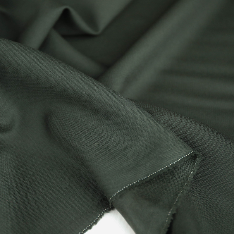 意大利进口复古海松绿色细腻高支花呢精纺纯羊毛面料设计师布料