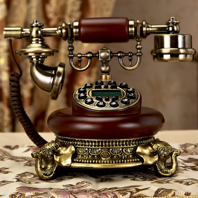 欧式复古电话机仿古家用时尚创意座机老式转盘客厅无线插卡电话机
