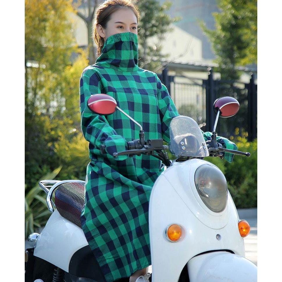 学骑车电动摩托车防晒挡风衣被女长袖长款防紫外线遮阳衣开衫一体