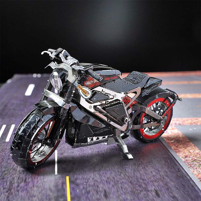 手工全金属不锈钢DIY3D立体拼图拼装模型玩具 摩托车复仇者电摩