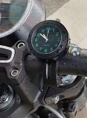 新品防水摩托车时钟电动车钟表配件改装通用型车载时钟B表电动车