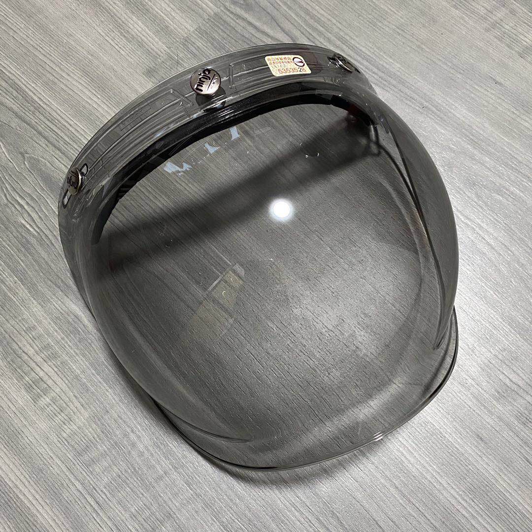 复古biltwell摩托车头盔防风泡泡镜片34半盔三扣式通用可翻转支架