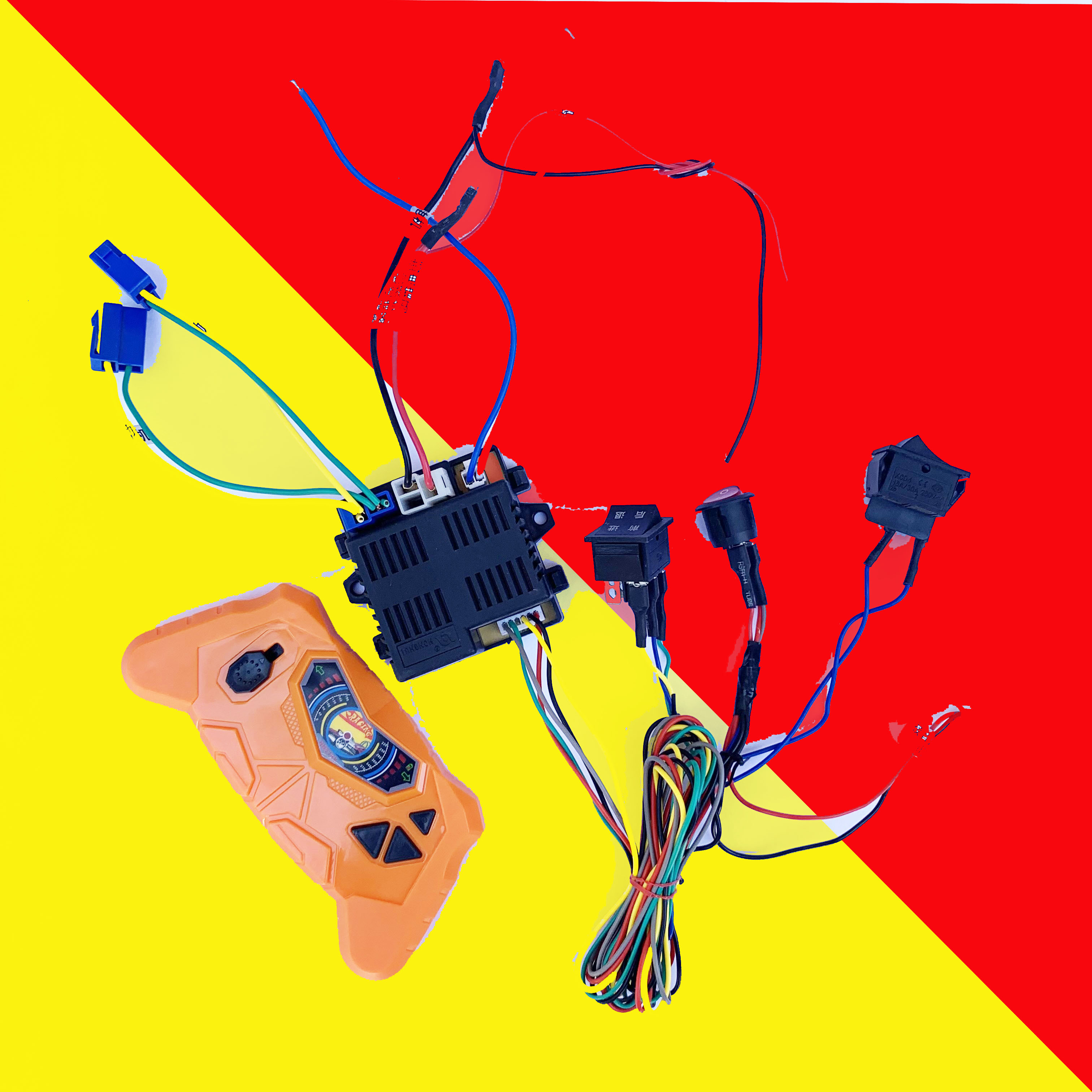 DIY改装儿童电动车线路童车配件6v12v遥控器控制器线路板摩托车