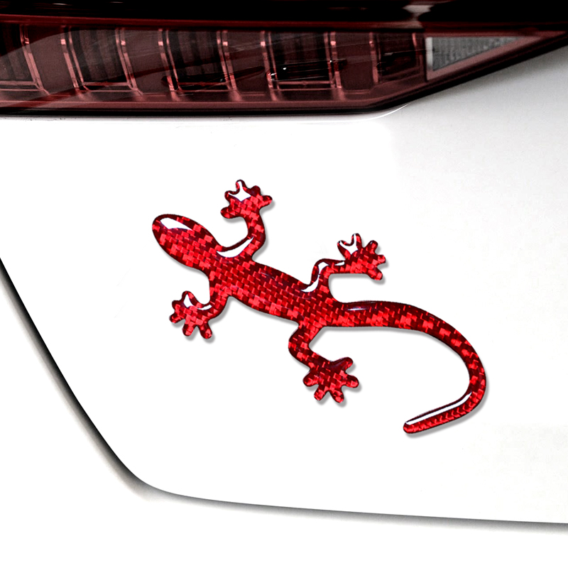 汽车碳纤维壁虎车贴3D立体个性改装车身尾标装饰遮挡划痕滴胶加厚