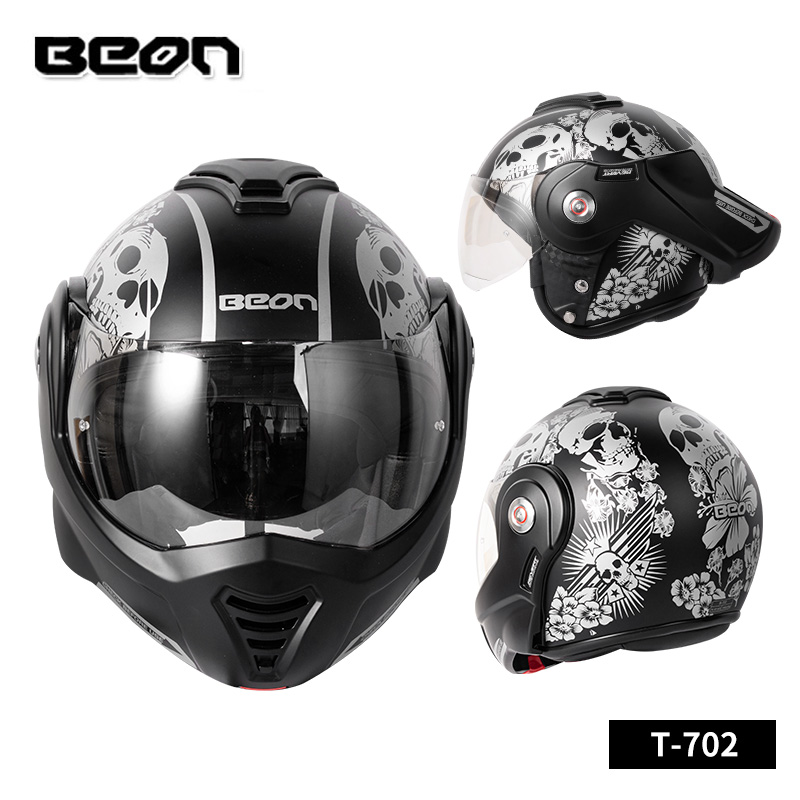 BEON摩托车机车安全头盔男女士揭面盔个性全覆式全盔四季通用702