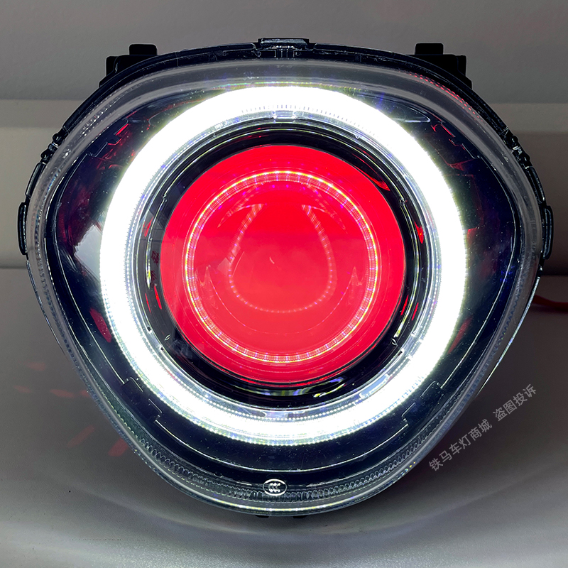 适用雅马哈新款巧格i125plus大灯总成改装3寸LED双光透镜车灯升级