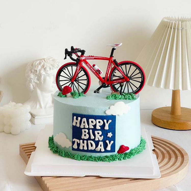 合金自行车蛋糕装饰摆件 男孩男神生日蛋糕烘焙装扮单车脚踏车