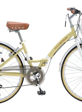 日本品牌Mypallas26寸变速折叠自行车网红复古单车休闲轻便M505