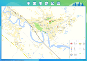平果市城区图梧州市蒙山县地图打印定制行政区划水系交通地形卫星