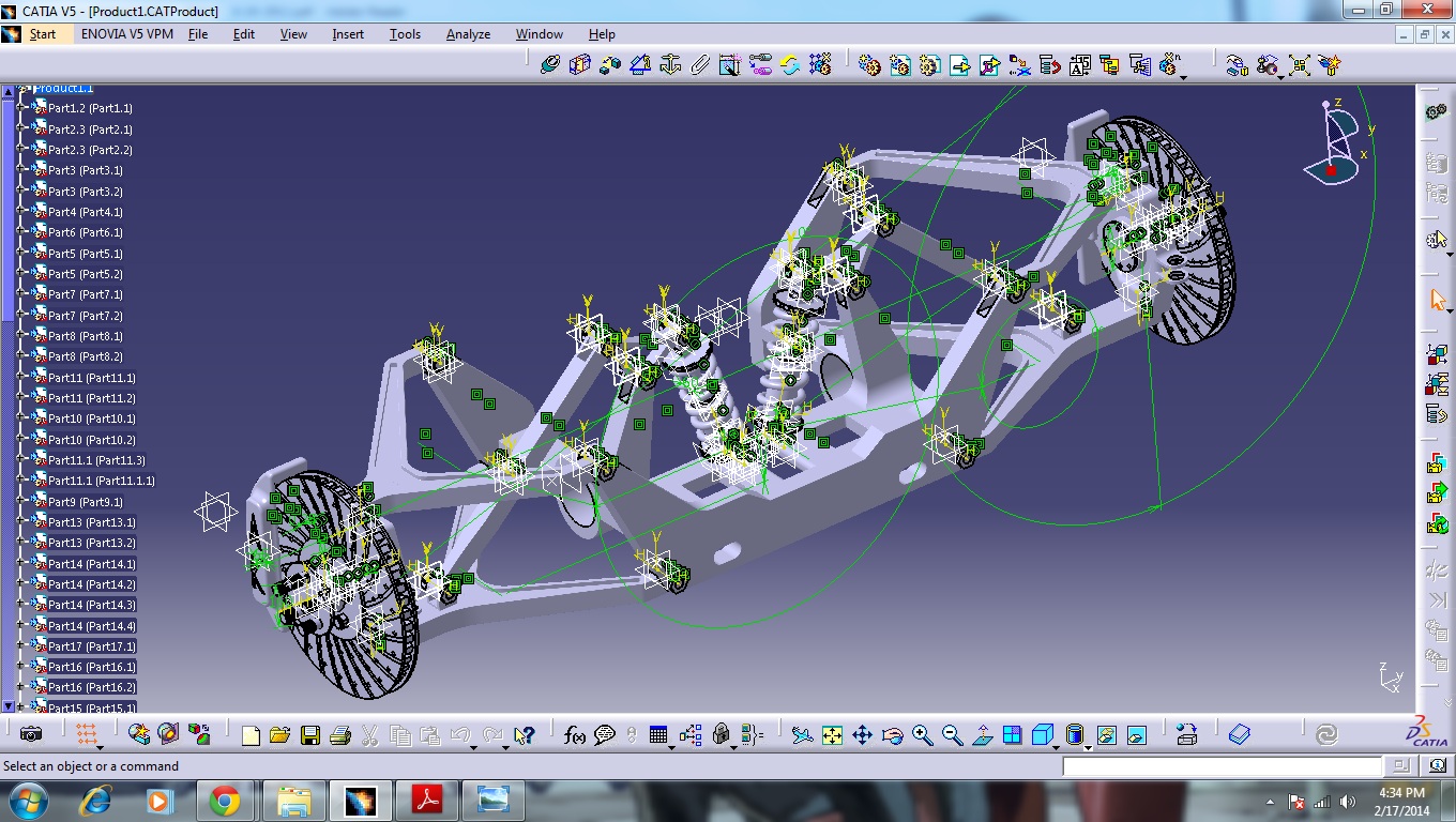 双A臂悬架系统3D图纸 stp格式 Catia设计 汽车悬挂系统数模