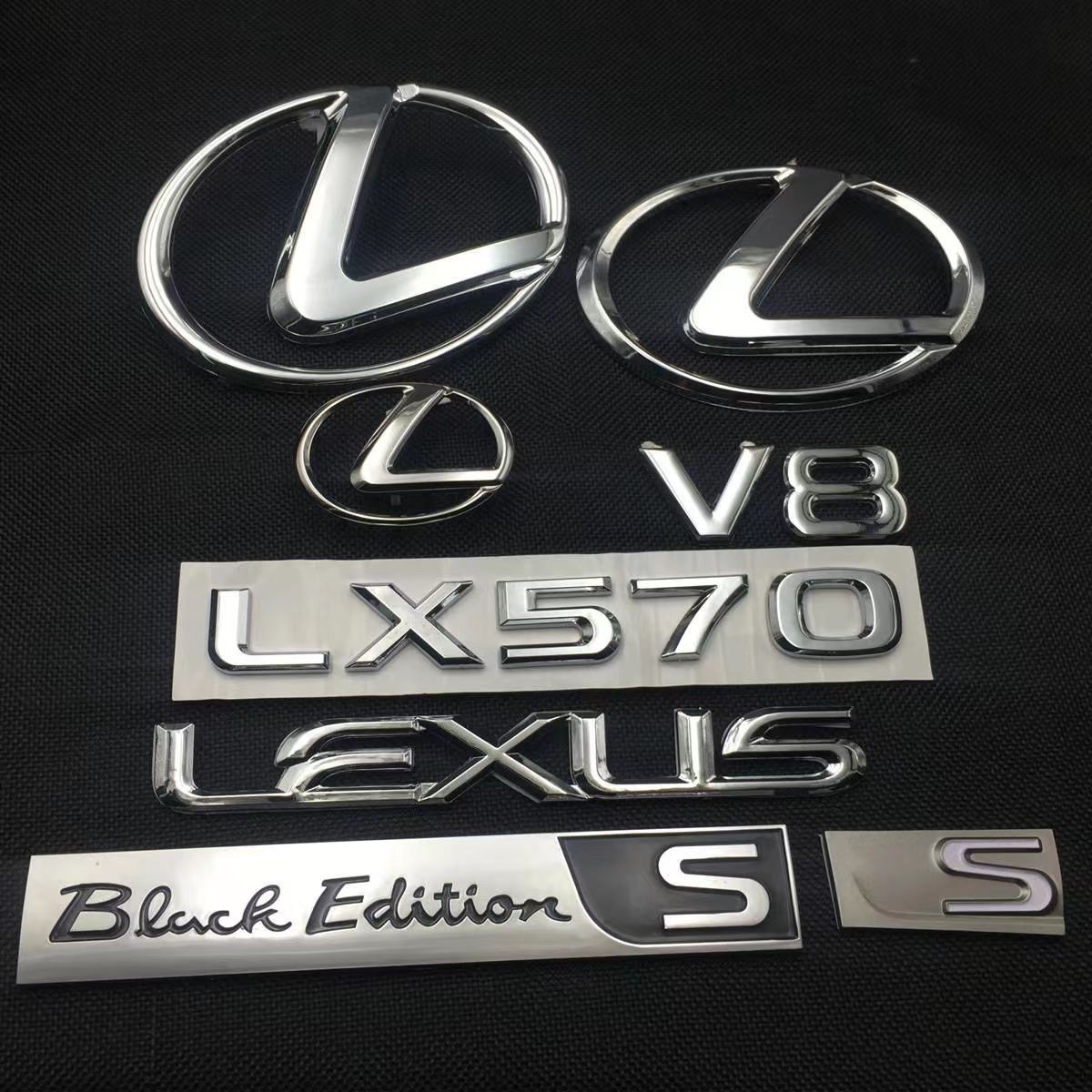 适用于新款雷克萨斯车标凌志LX470 LX570英文标贴标后备尾箱S标志