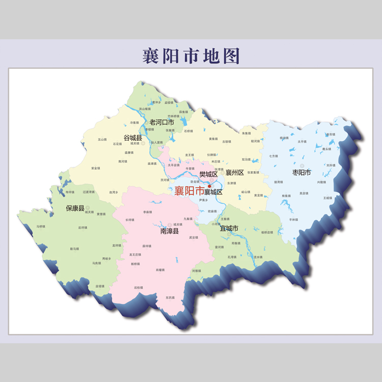 荆州市地图电子版设计素材文件