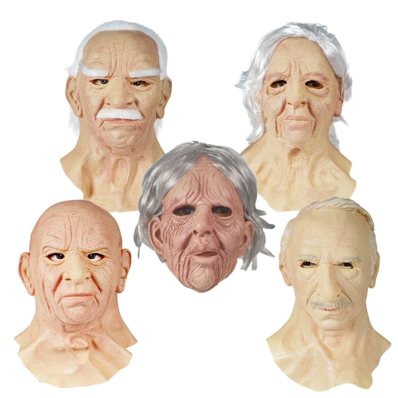老年硅胶面具人脸全脸老头老太老人整蛊搞笑面罩仿真乳胶逼真头套