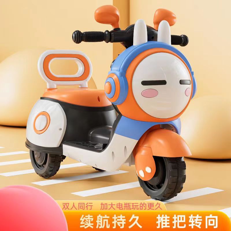 新款儿童电动充电三轮车可坐骑宝宝玩具遥控双驱动电瓶车摩托车