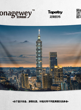 台北101大楼台湾城市夜景纪念周边墙布装饰背景布海报挂布挂毯画