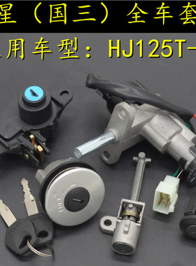适用豪爵悦星HJ125T-9C/9D（国三）踏板摩托全车套锁电门锁油箱盖