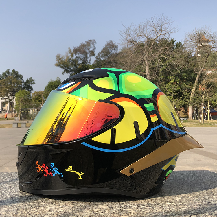 摩托车个性头盔乌龟四季男女士机车赛车3C认证全盔覆式加长大尾翼